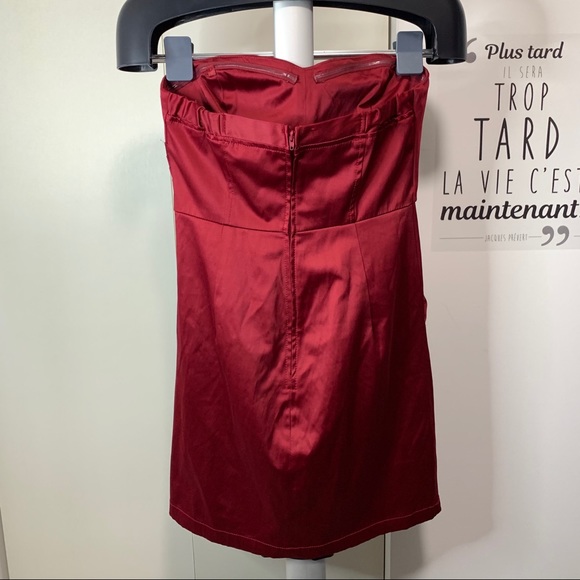 Red Strapless Mini Dress - Picture 2 of 8